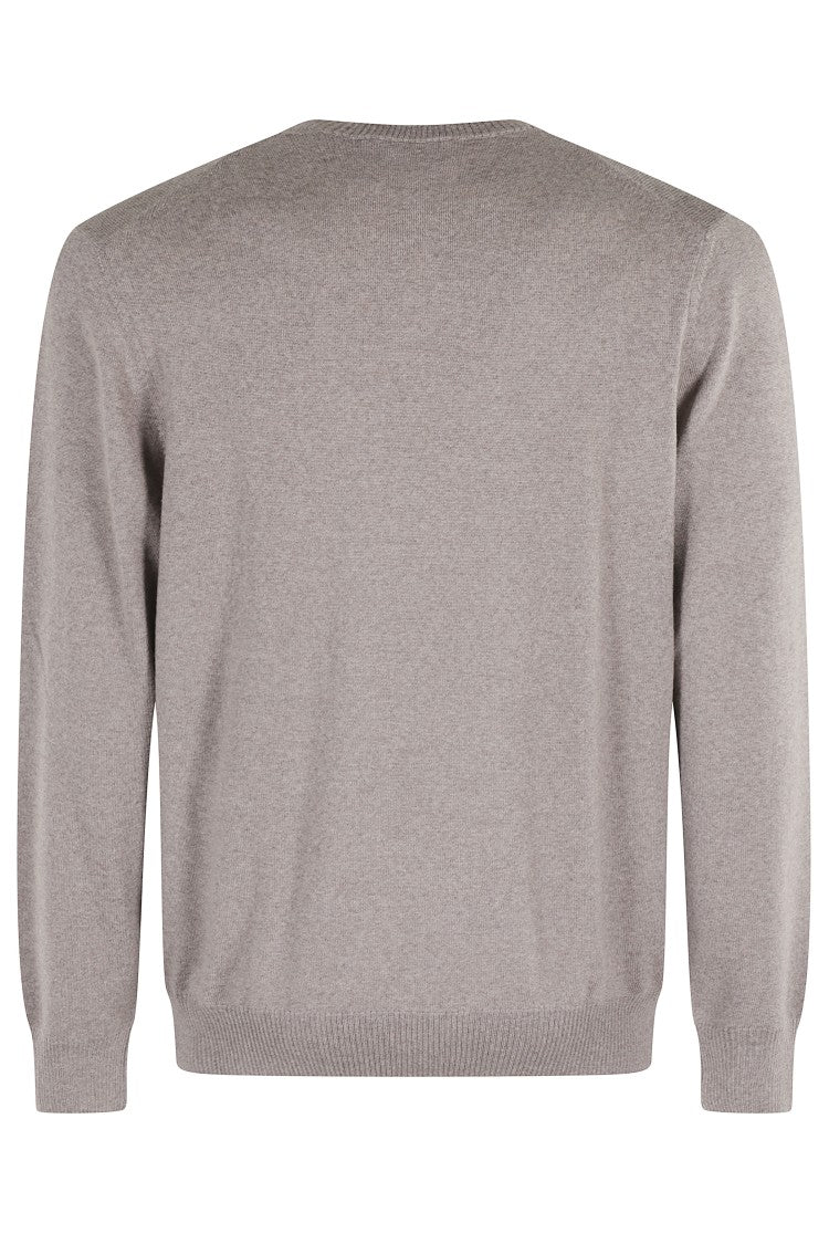 Light Khaki Wool Crew Neck Sweater