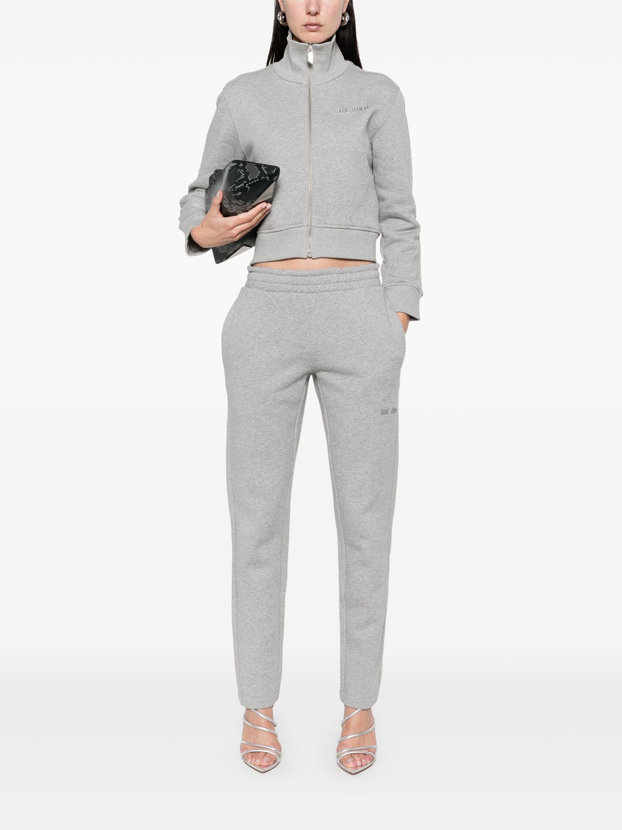 Grey Cropped American Fleece Jacket