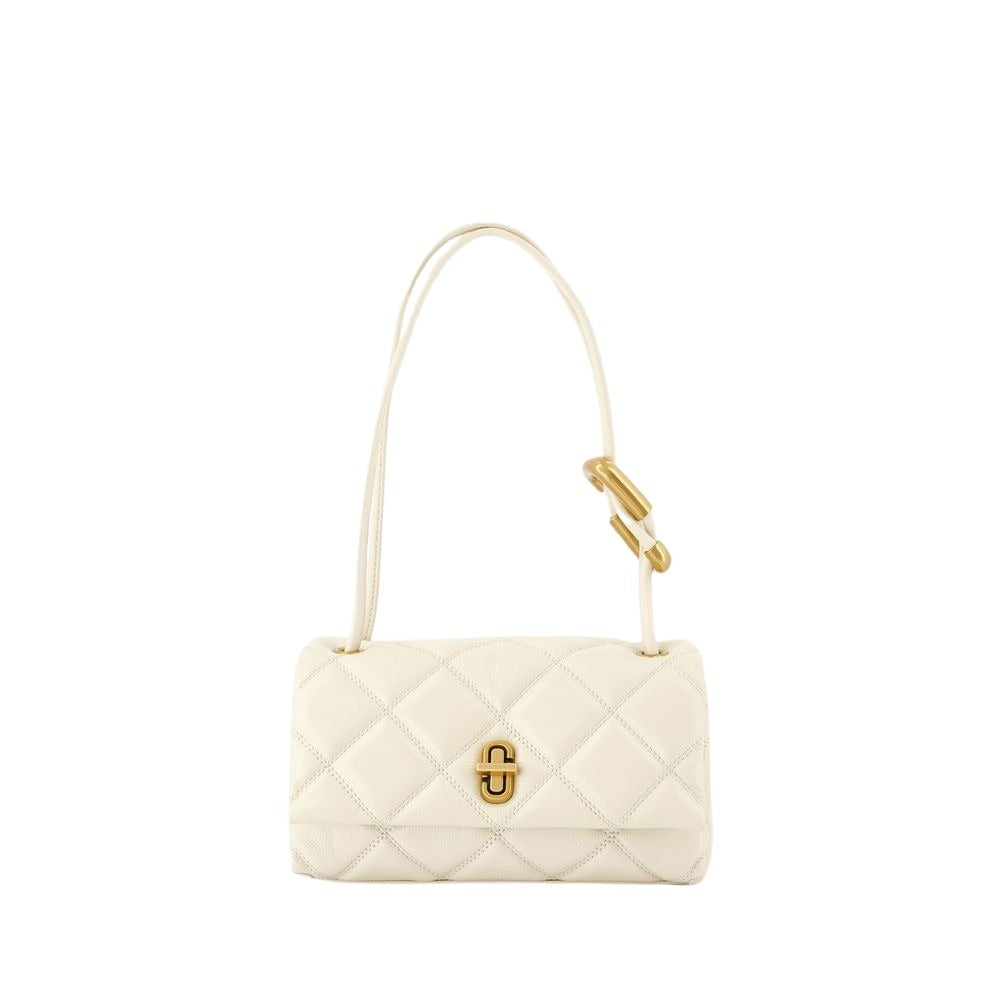 The Mini Dual Chain Shoulder Bag - Leather - White