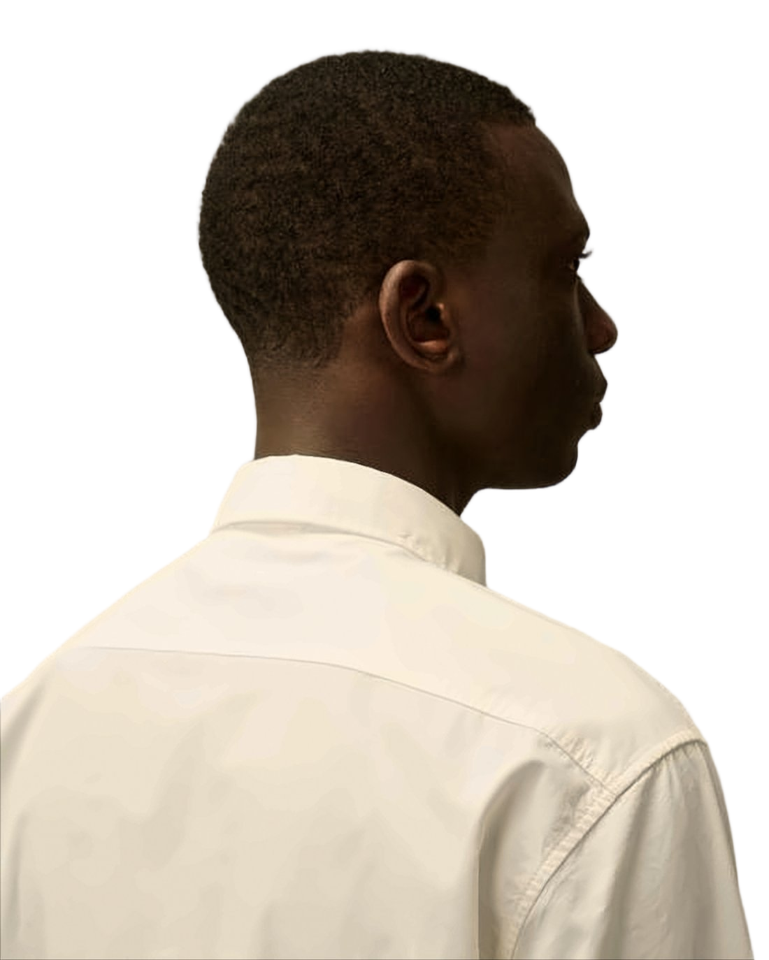 Minimalist White Long-Sleeve Shirt with Distinctive Patch