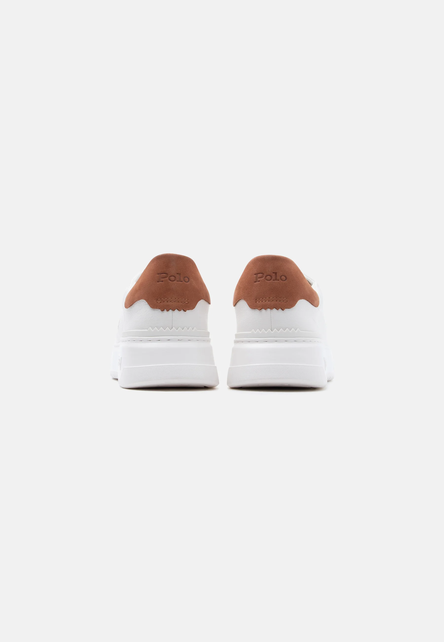 White Leather Low-Top Sneakers with Embroidered Logo