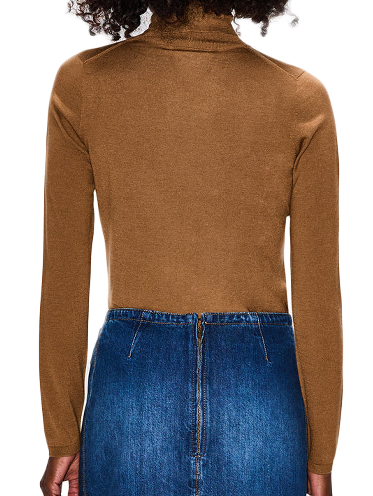 Fitted Turtleneck Sweater With High Neckline