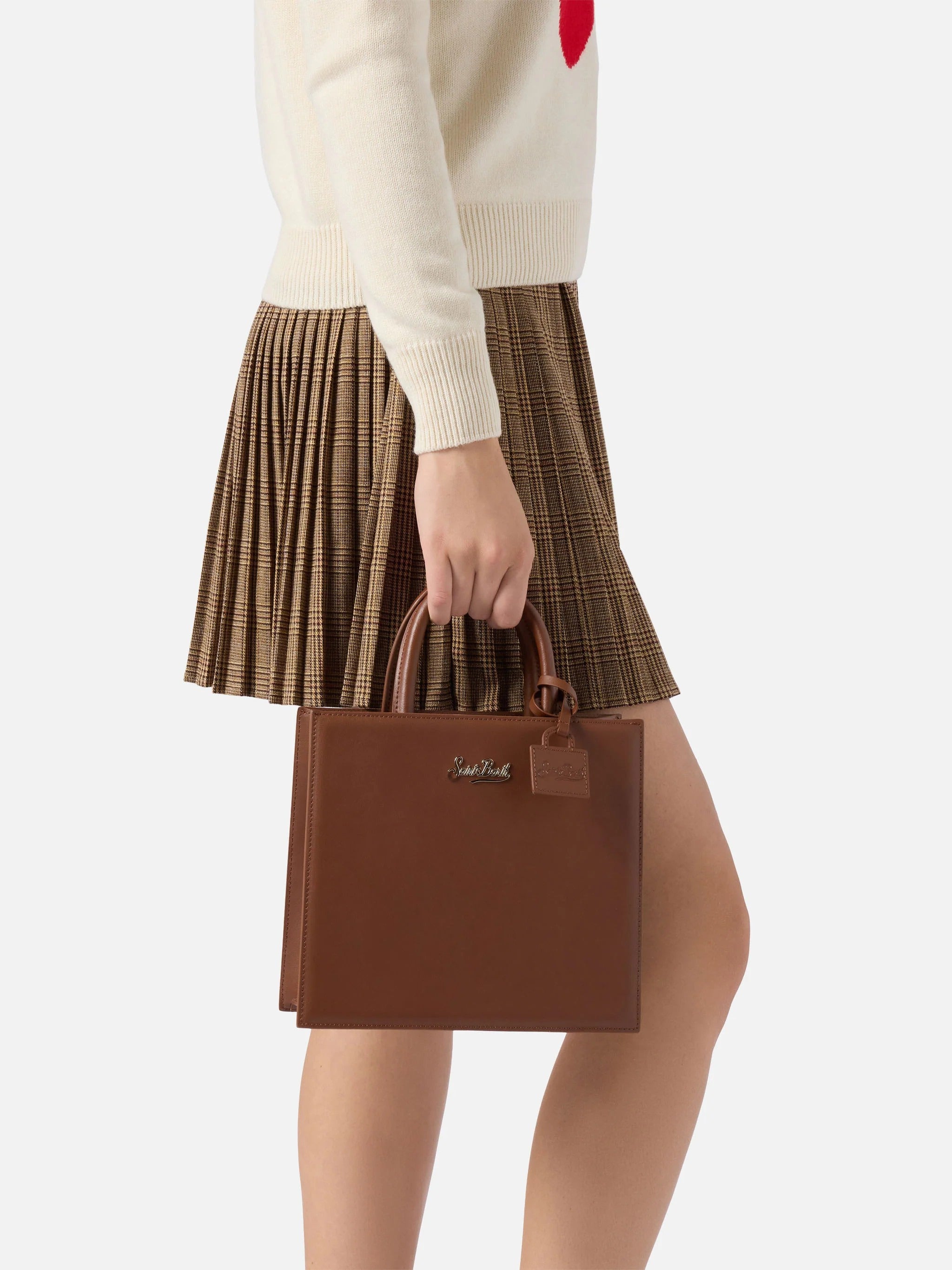 Versatile Midi Tote Bag In Calf Leather