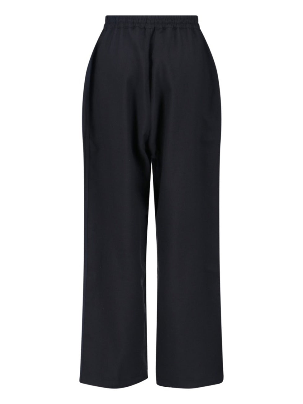 Straight Leg Pants With Elastic Waist And Drawstring Closure