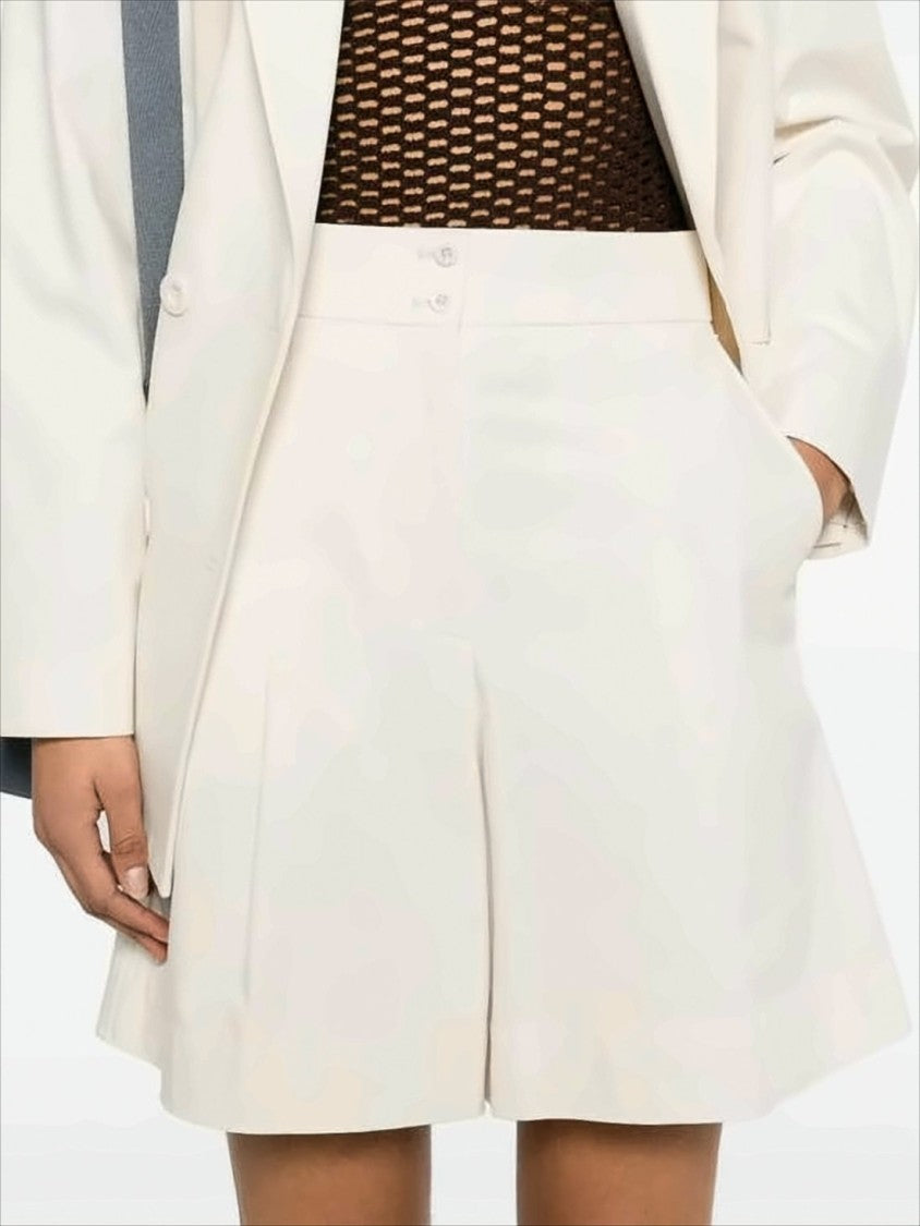High-Waisted Tailored Shorts with Double-Button Closure