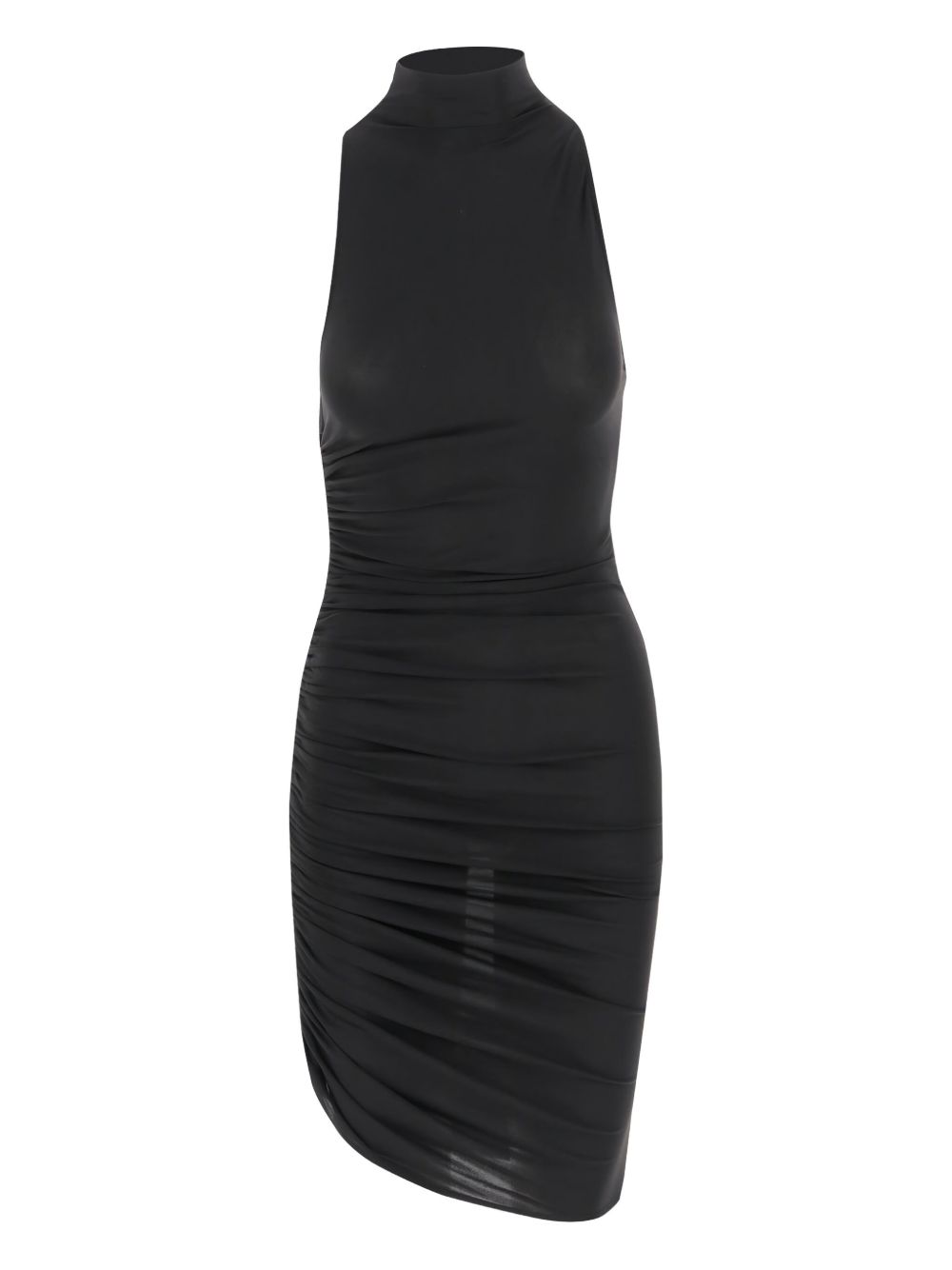 Asymmetric Hem Black Dress