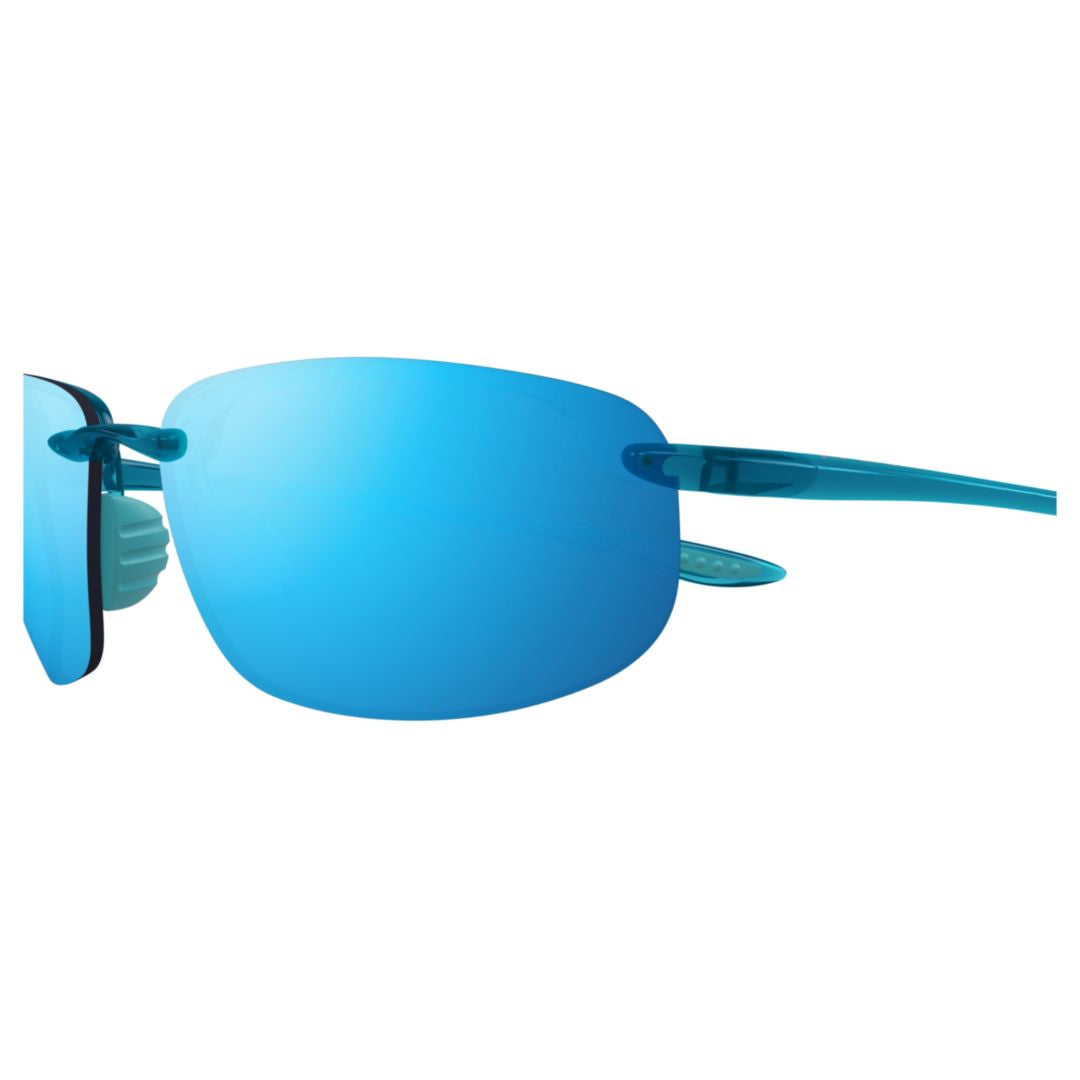 Hookipa Rimless Sunglasses with Vibrant Blue Mirrored Lenses