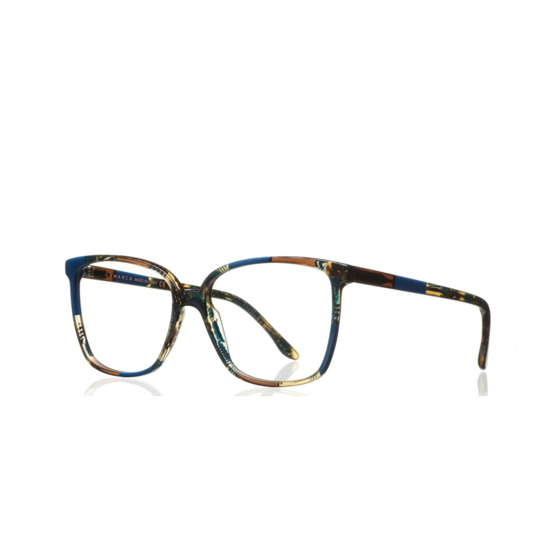 Mosaico 64 Oversized Square Frame Eyeglasses with Mosaic Pattern