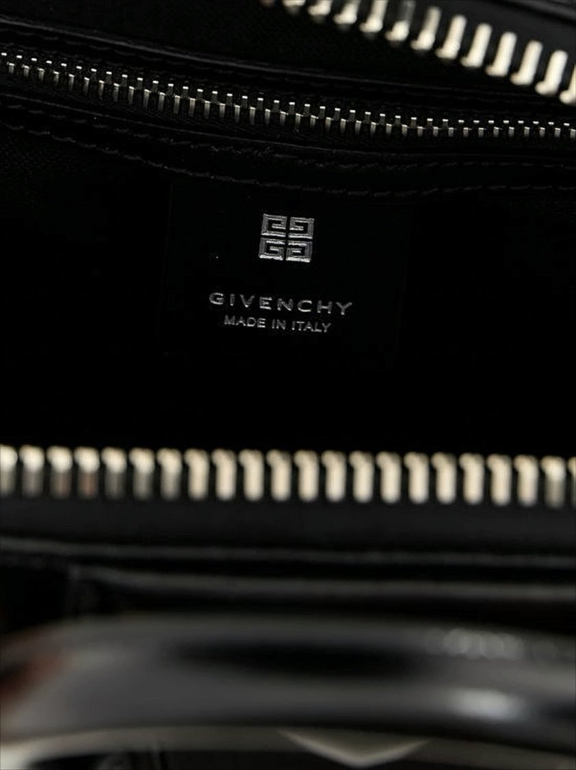 Structured Black Calf Leather Tote Bag