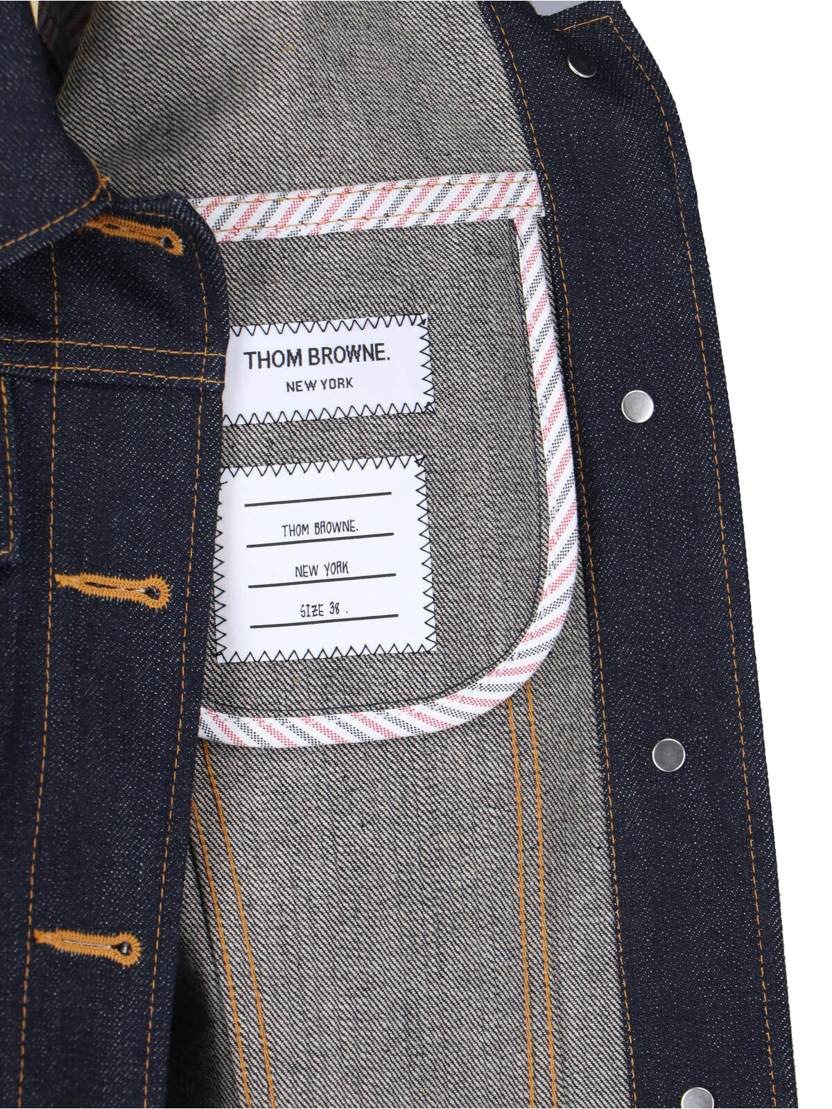 Blue Cropped Structured Denim Logo Jacket
