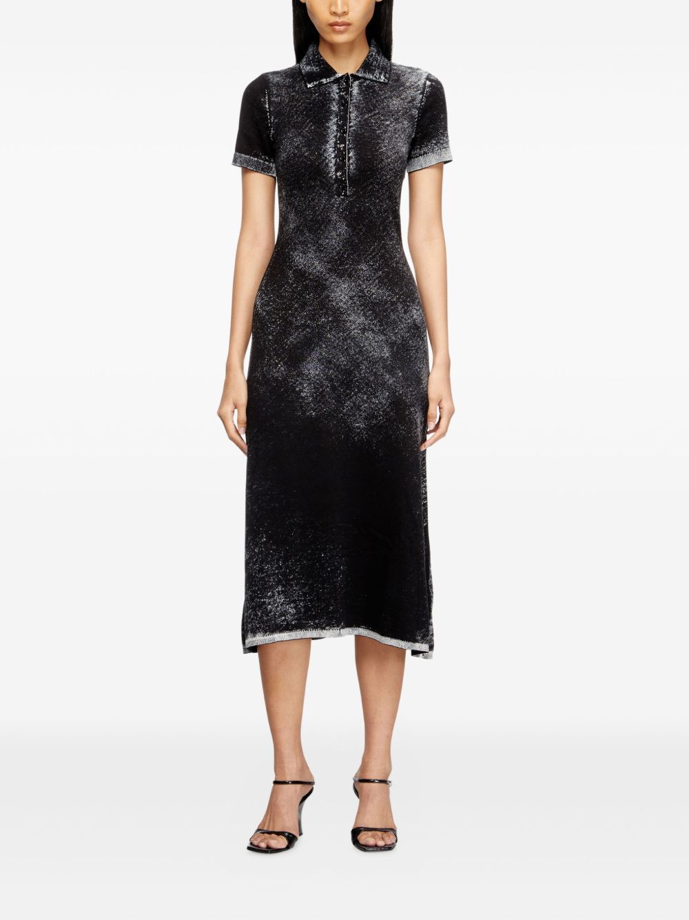 Midi Dress with Button Placket