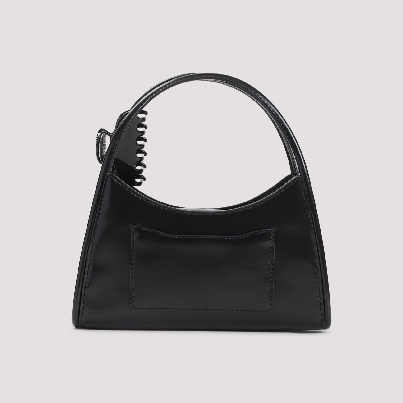 Compact Black Leather Shoulder Bag