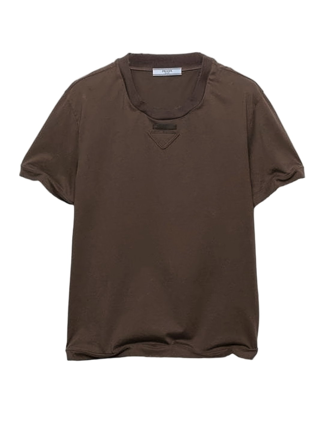 Short-Sleeved Top With Notch Detail And Tonal Patch