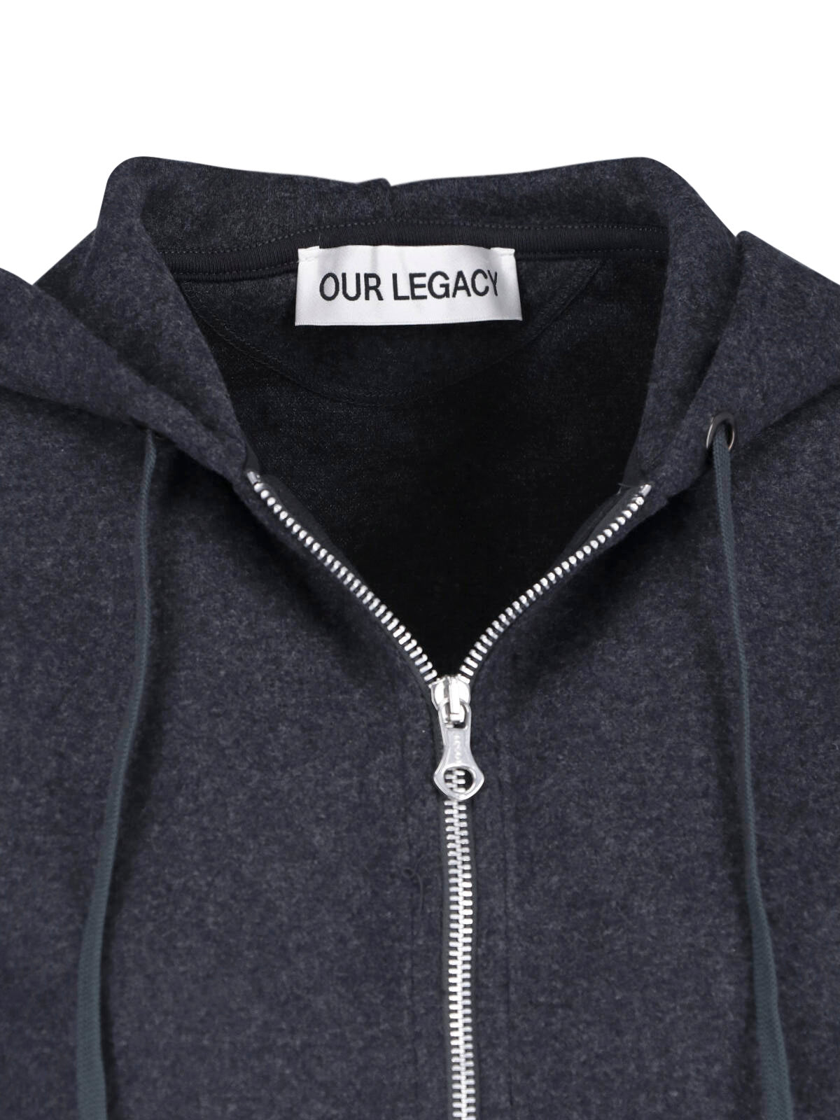 Dark Heathered Zip-Up Cropped Hoodie
