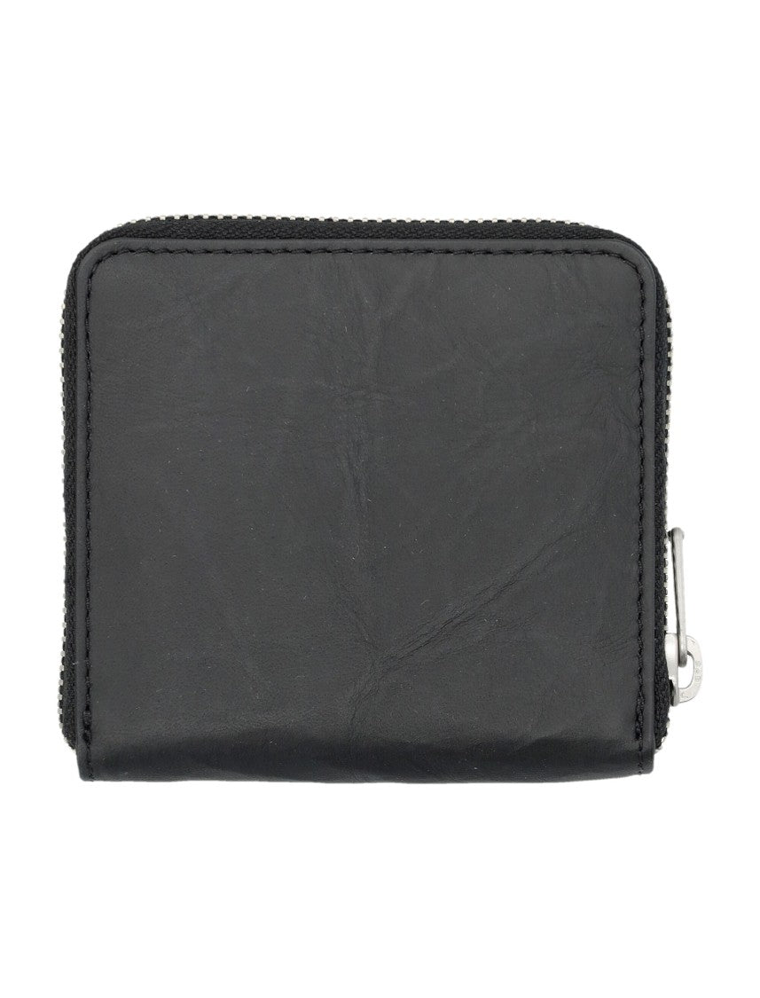 All-Around Zip Crinkle Leather Wallet