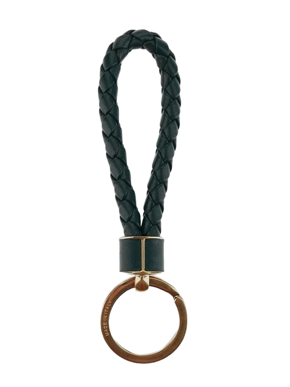Braided Leather Black Keyring