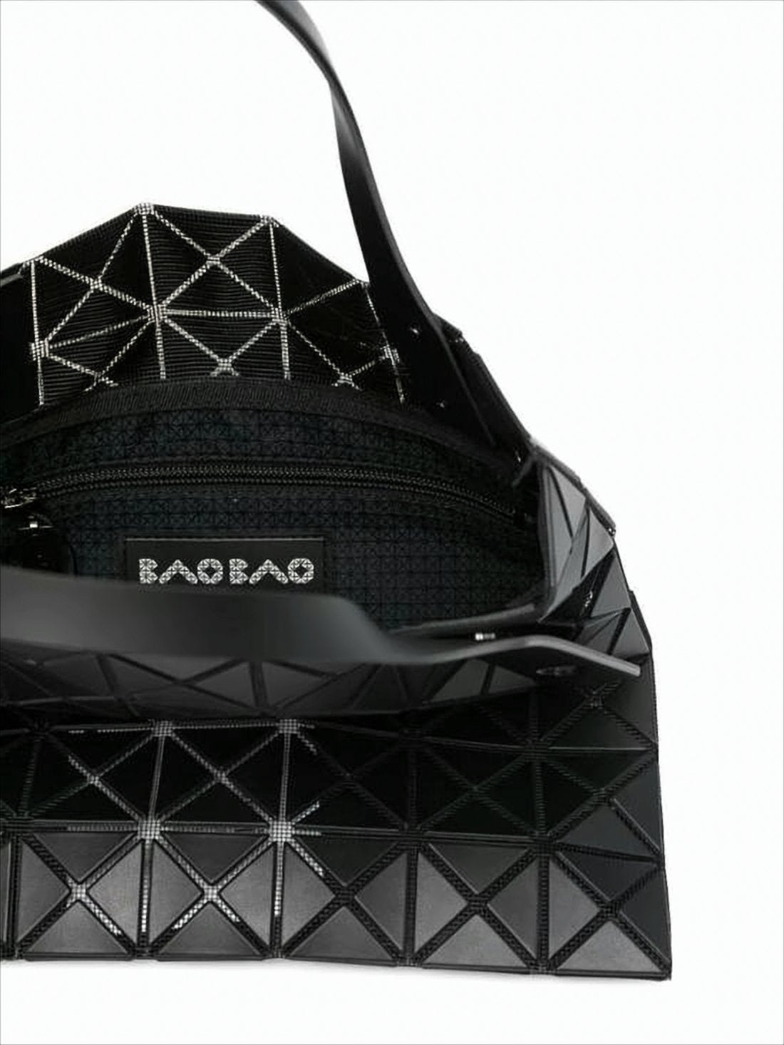 Geometric Faceted Black Tote Bag