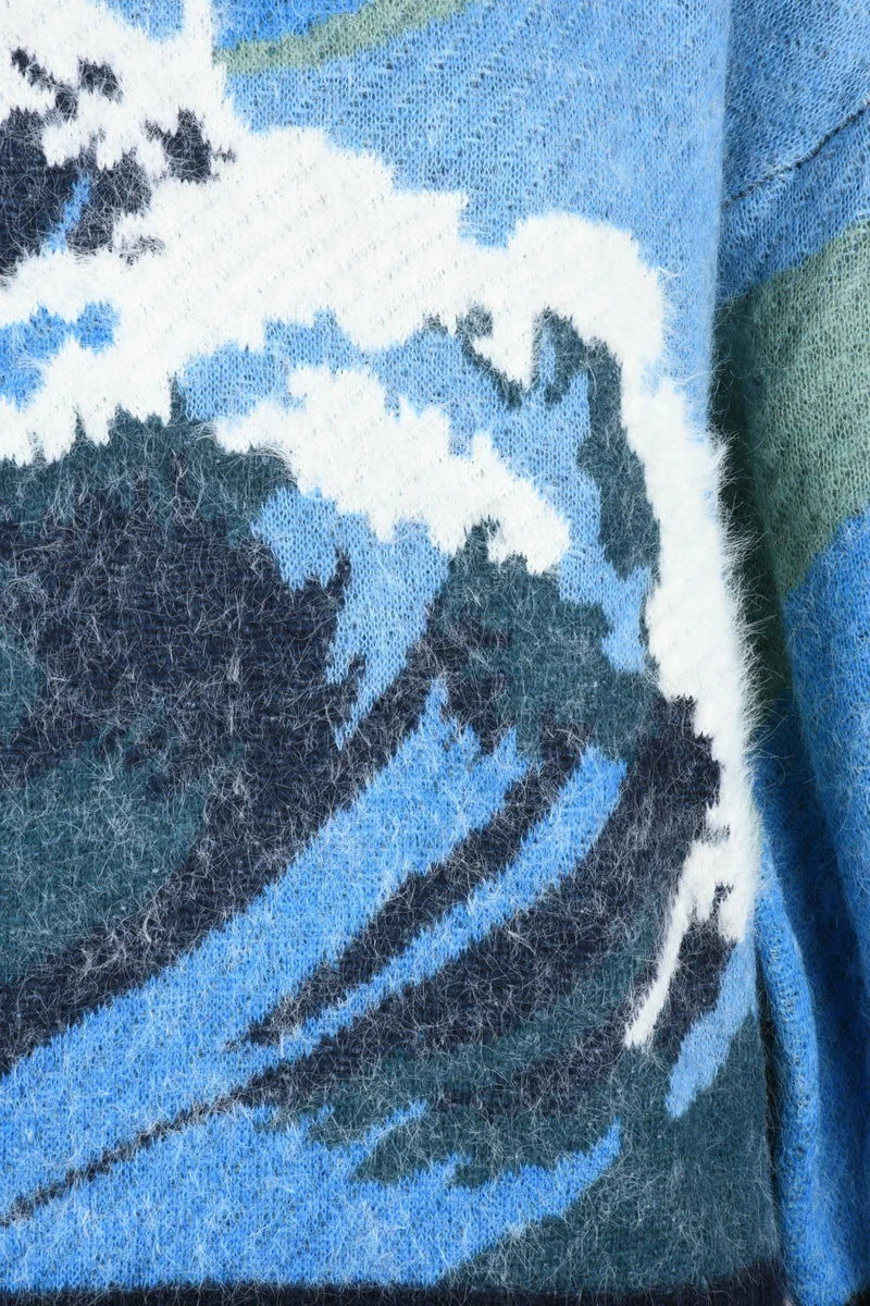Puff Sleeve Sweater - Light Blue
