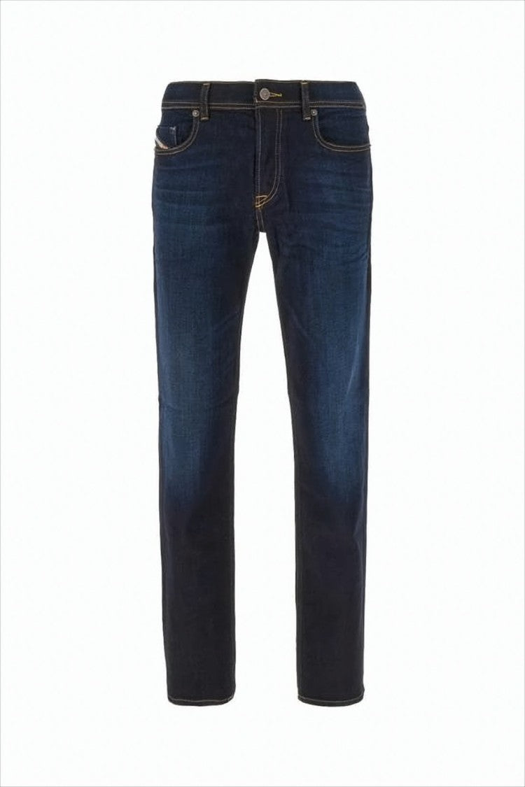 Dark Indigo Denim Pants with Classic Five-Pocket Design