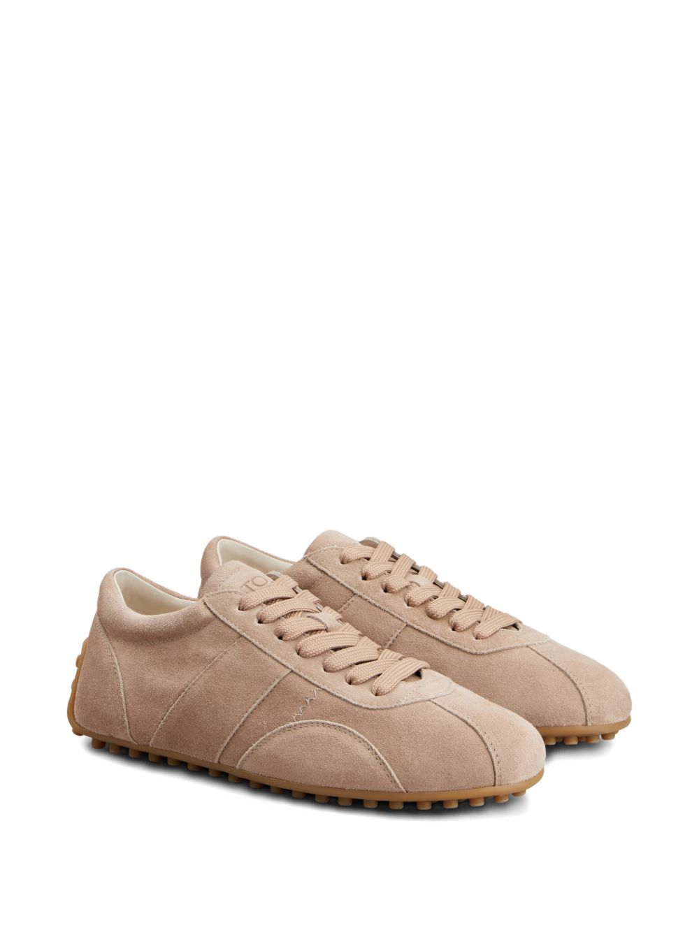 Low-Profile Brown Sneakers With Suede Upper