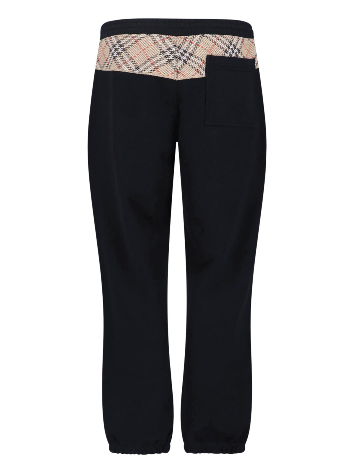 "Check" Tracksuit Bottoms In Black Cotton