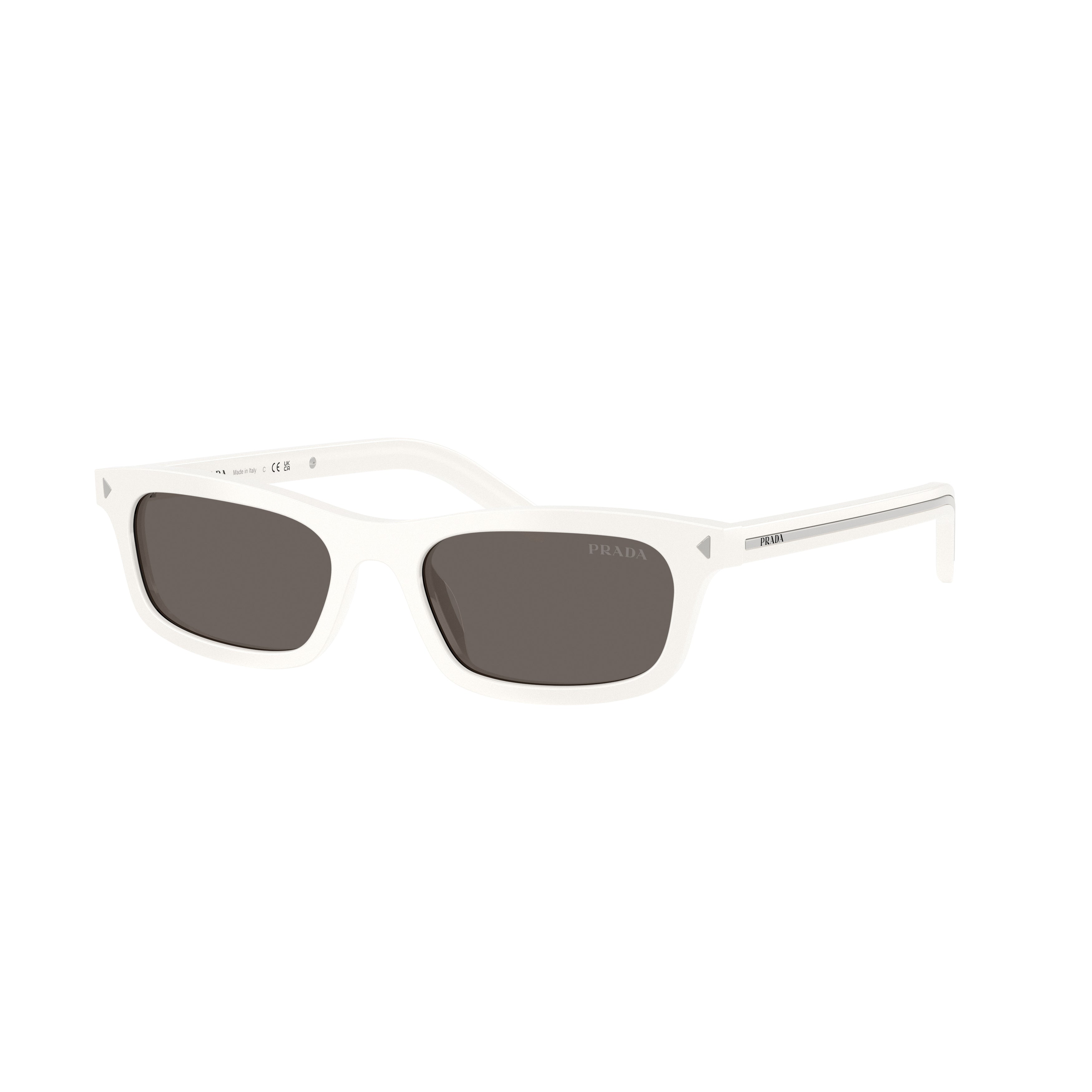 0pr D05s Glossy White Acetate Sunglasses