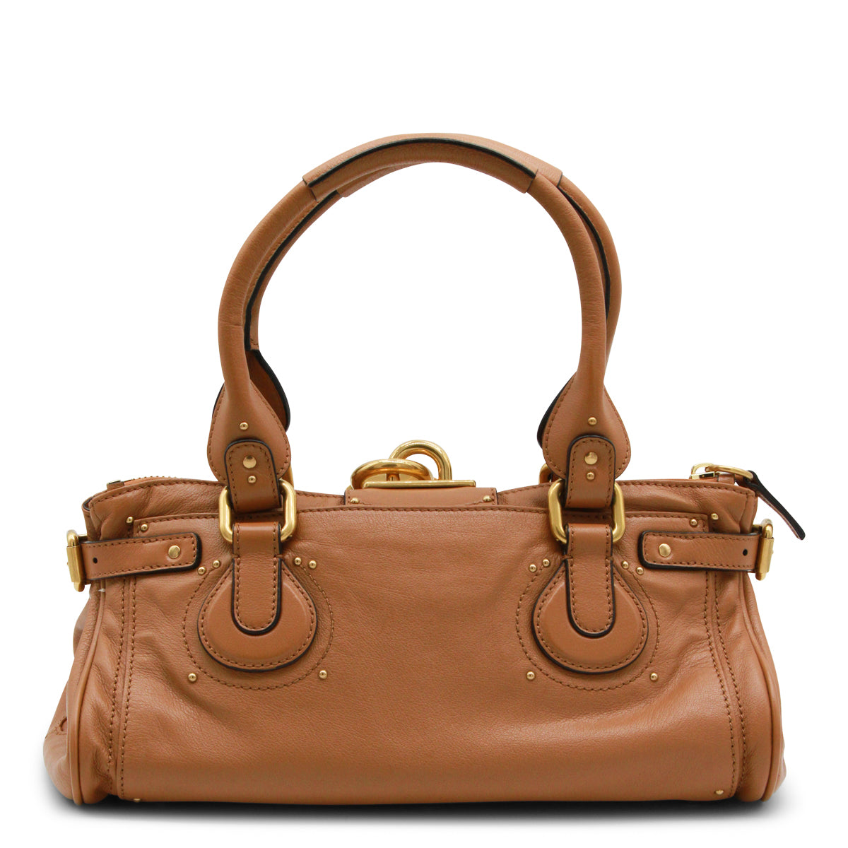 Structured Brown Leather Paddington Top Handle Bag