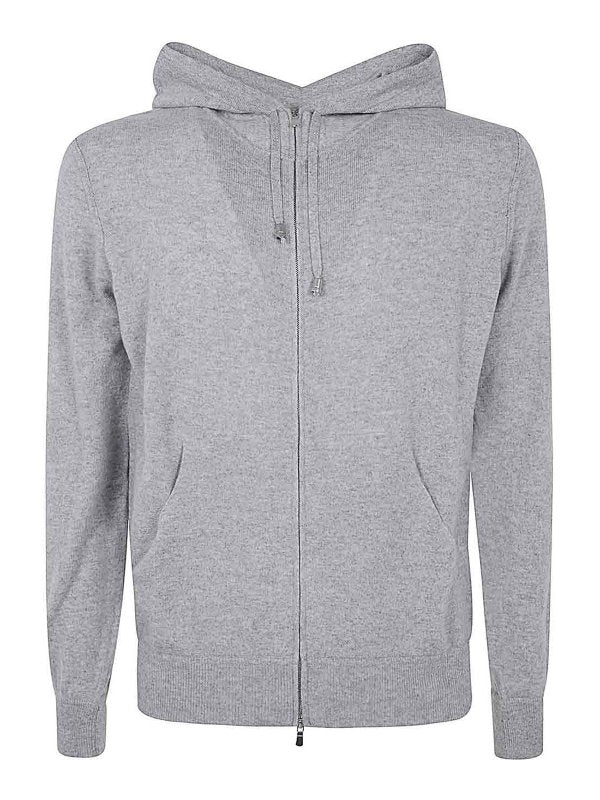 Full-Zip Hooded Cardigan In Wool