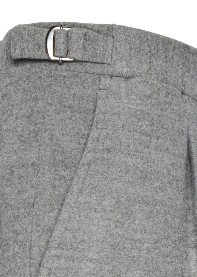 Tailored Grey Trousers With Double Waistband