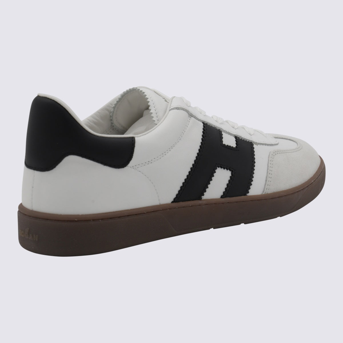 White And Black Leather Sneakers