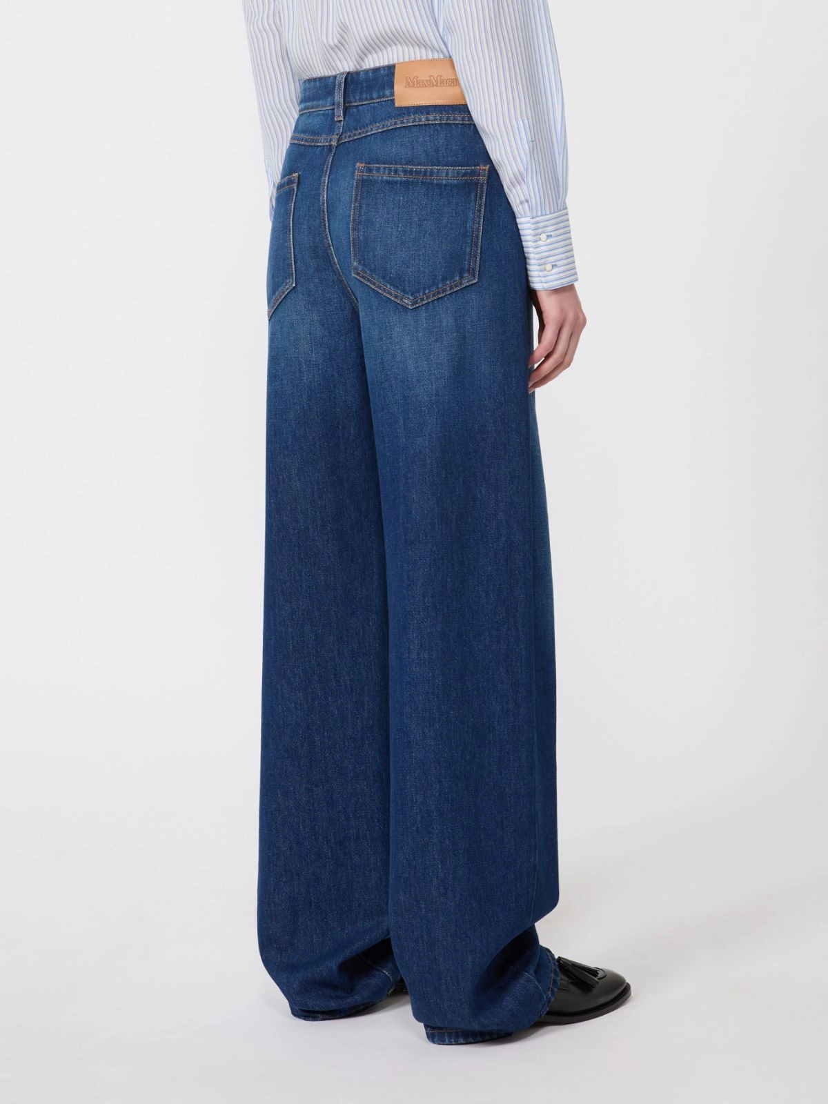 Wide-Leg Denim Jeans with High Waist