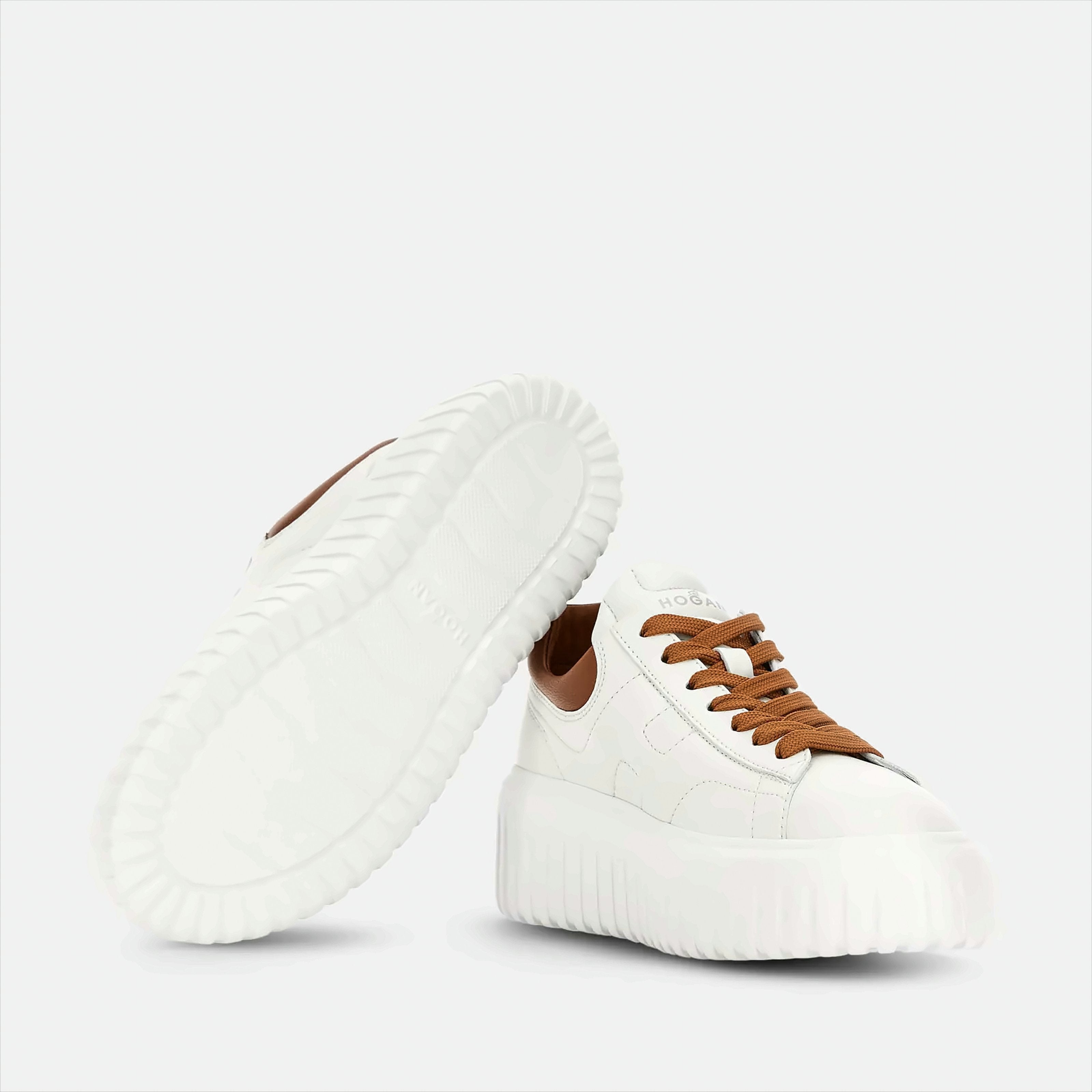 Elegant White Leather Sneakers