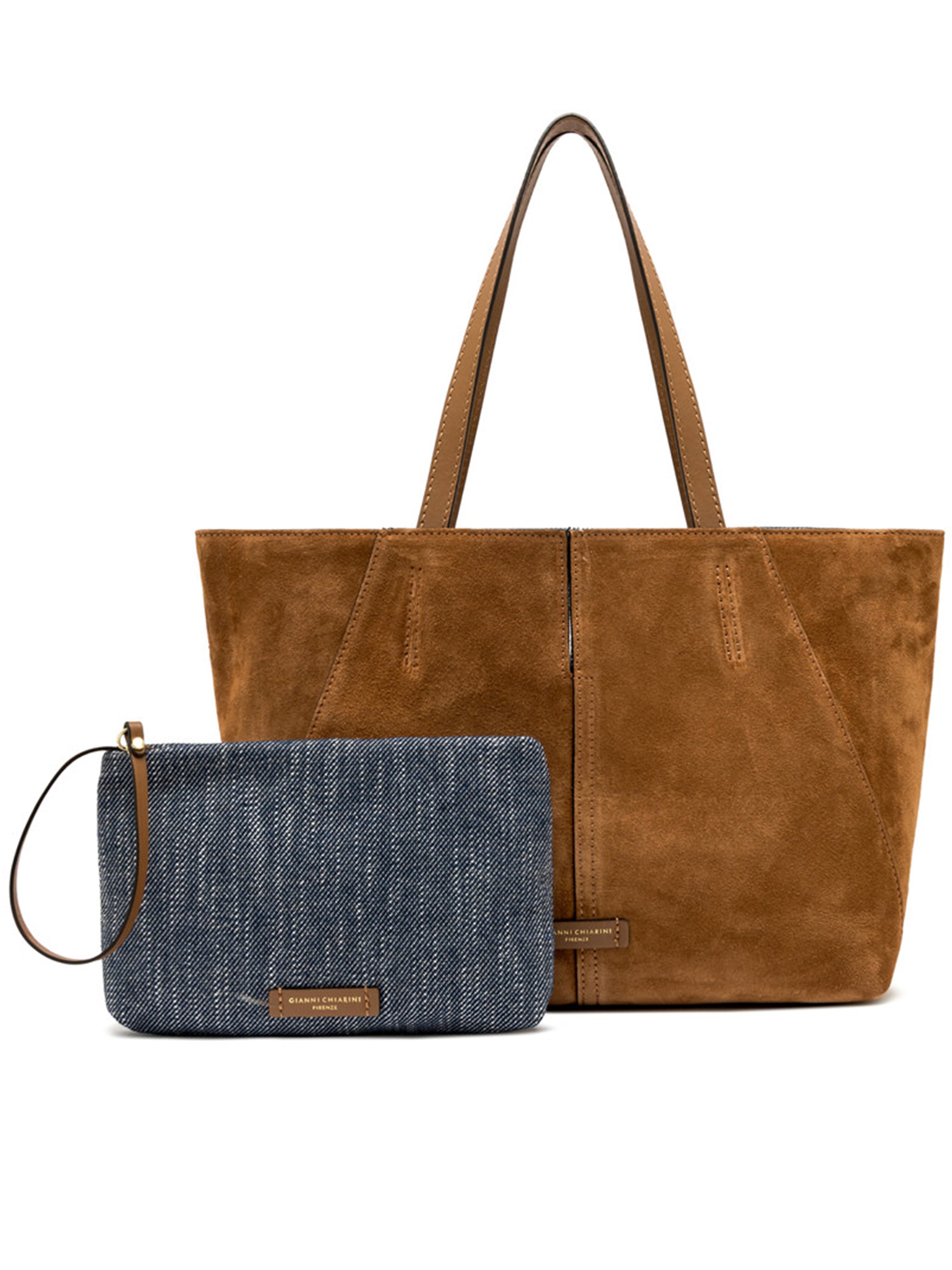 Maya Structured Brown Suede Leather Tote