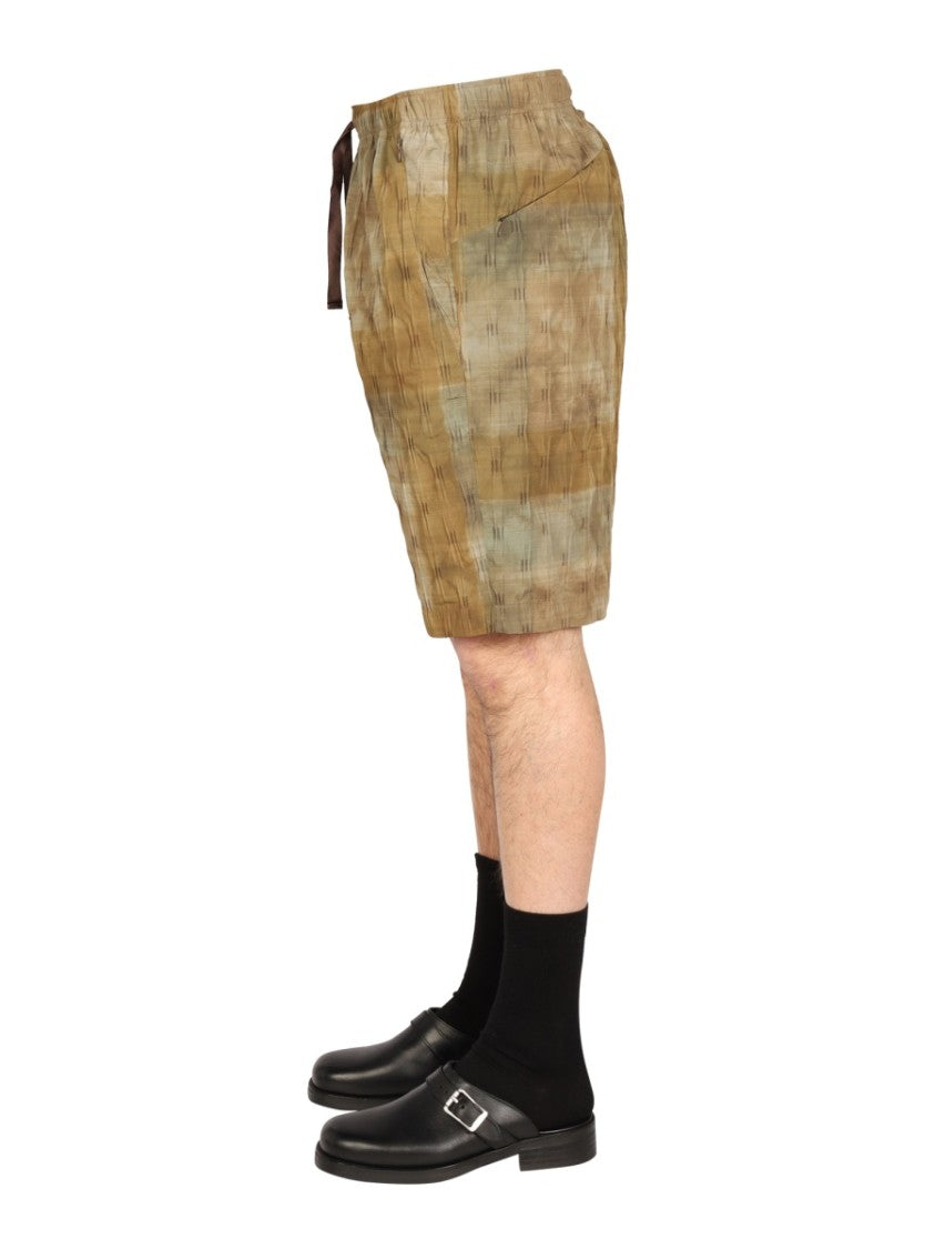 Earthy Checkered Bermuda Shorts