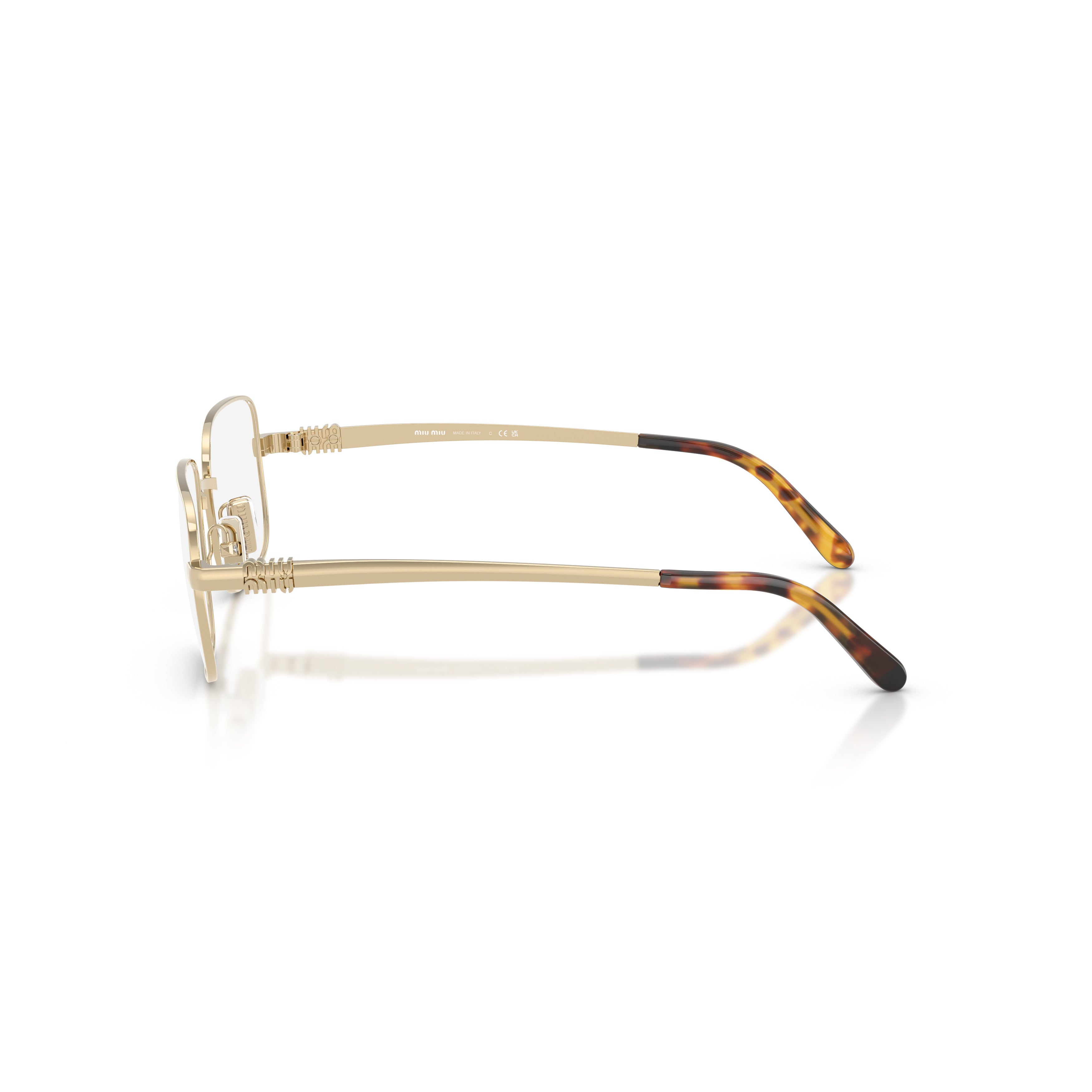 0mu 51zv Rectangular Gold-tone Metal Sunglasses