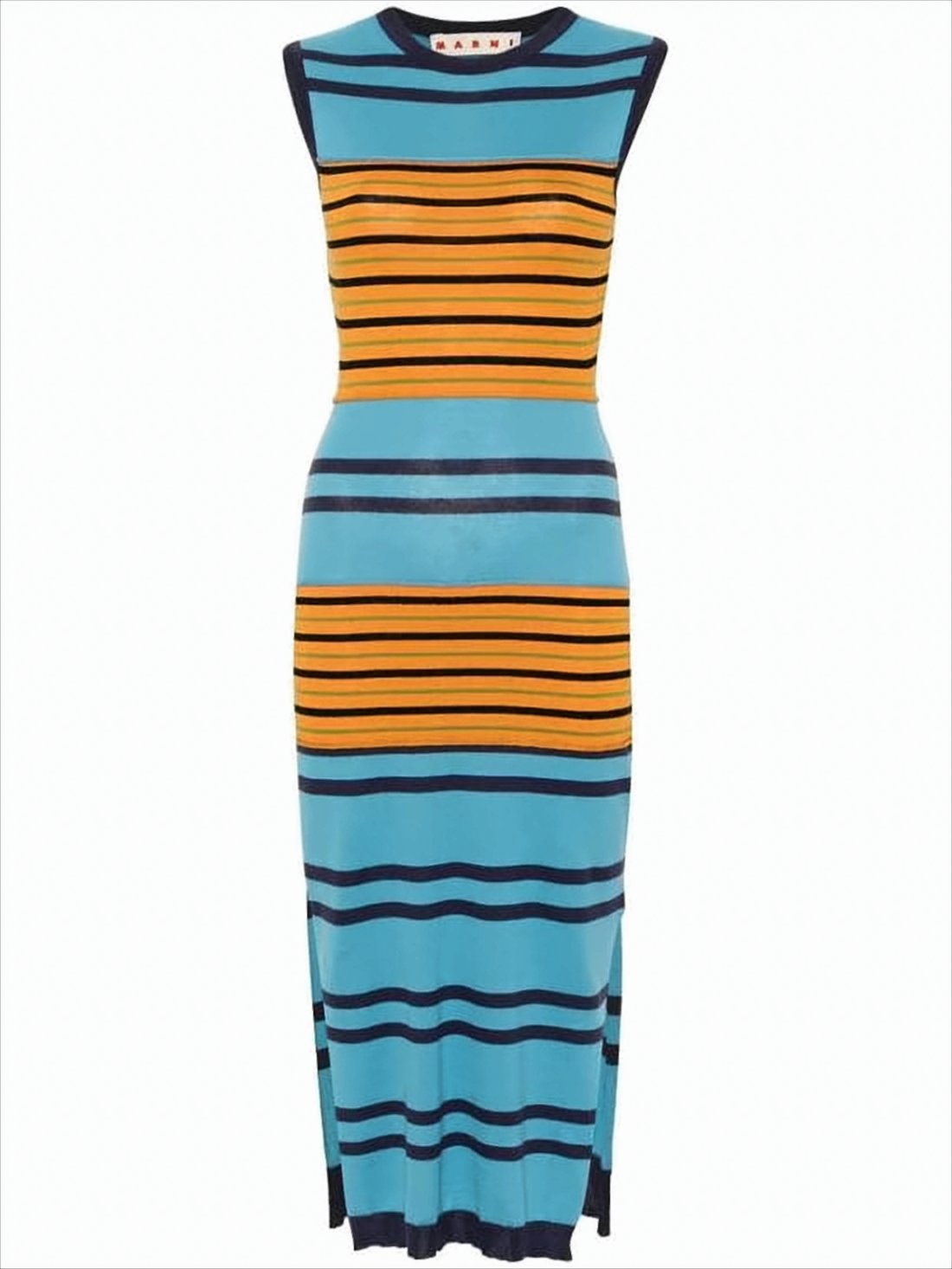 Fitted Striped Midi Dress
