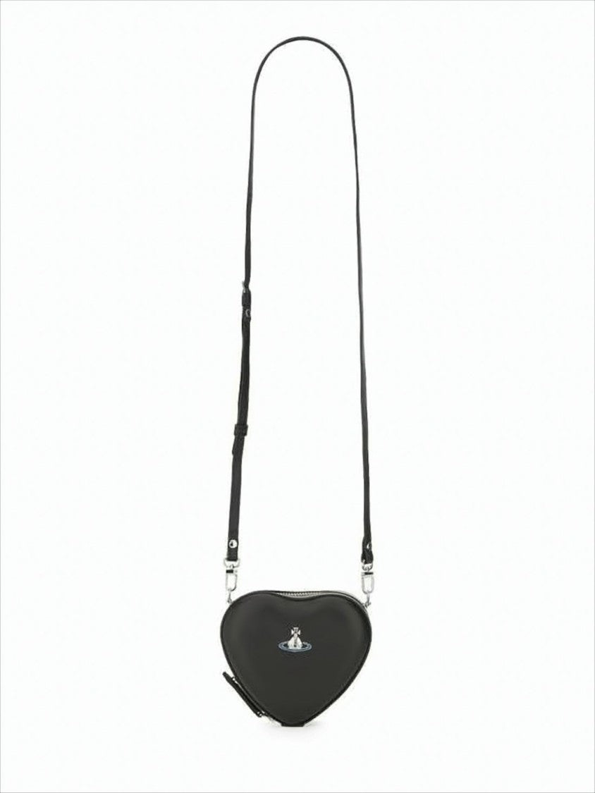 Heart-Shaped Crossbody Bag in Smooth Lambskin Leather