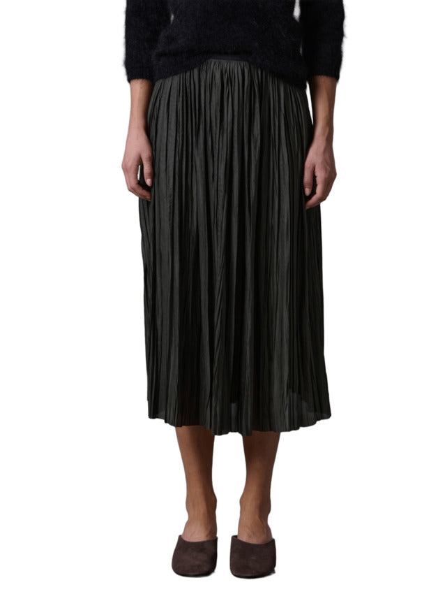Green Midi Pleated Skirt