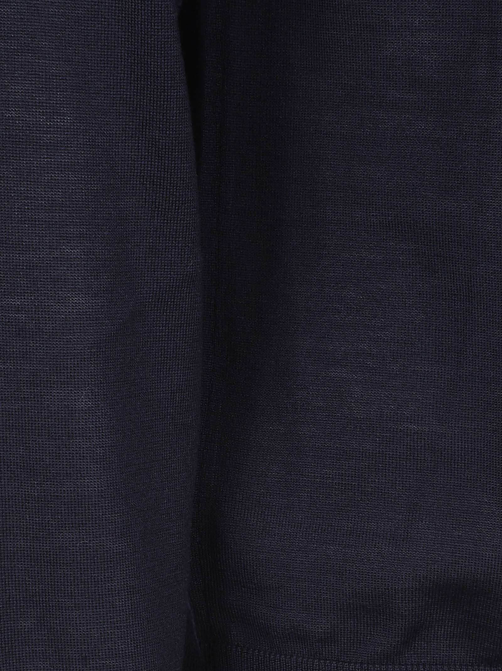 Navy Blue Virgin Wool Polo Sweater