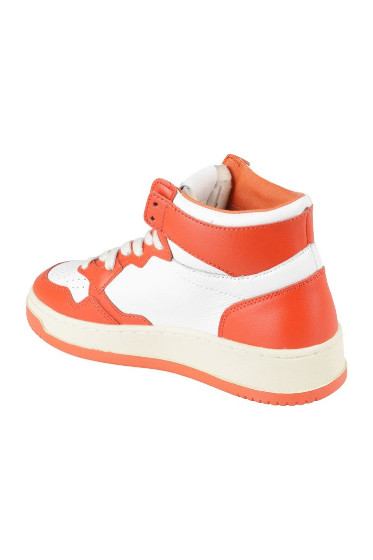 High-Top Sneakers In White Leather