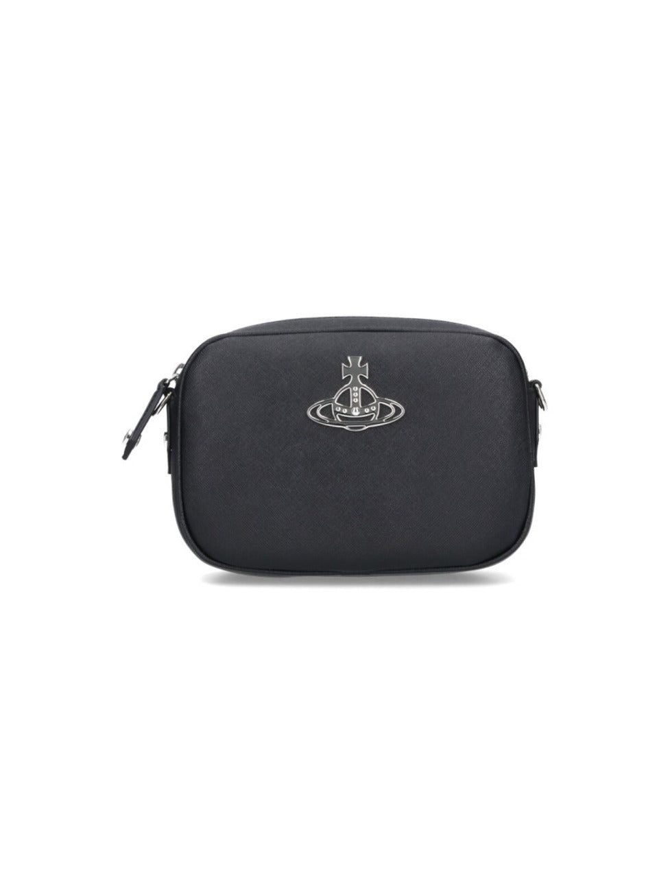 "Anna" Shoulder Bag In Black Cotton Blend
