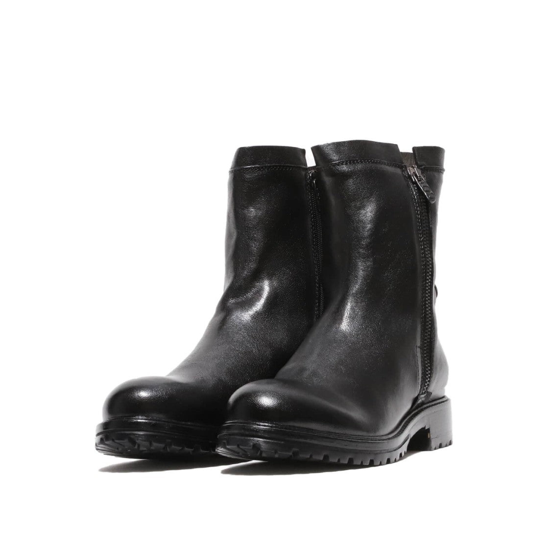 Black Leather Ankle Boots