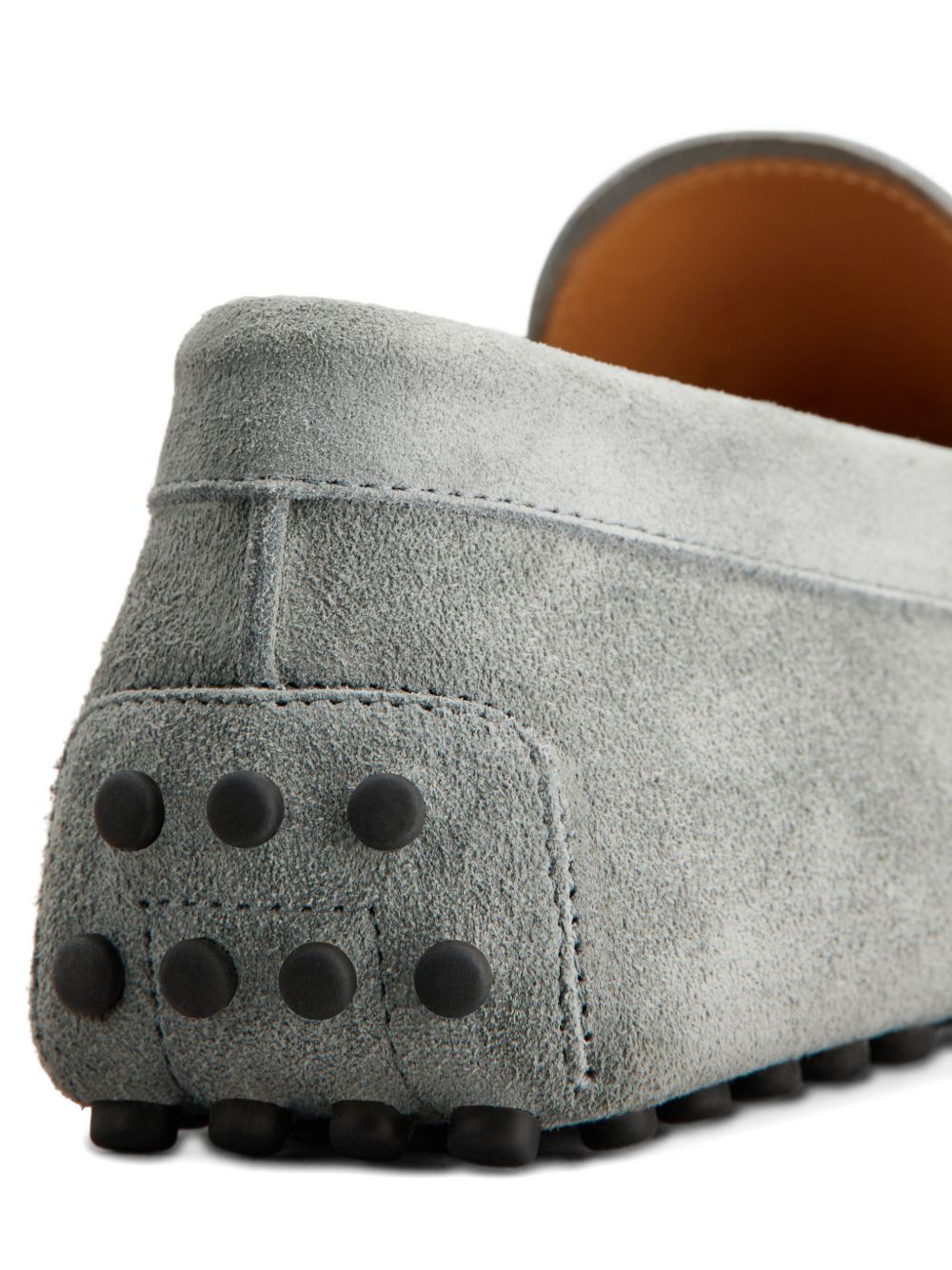 Grey Suede Slip-On Loafers with Bow Detail