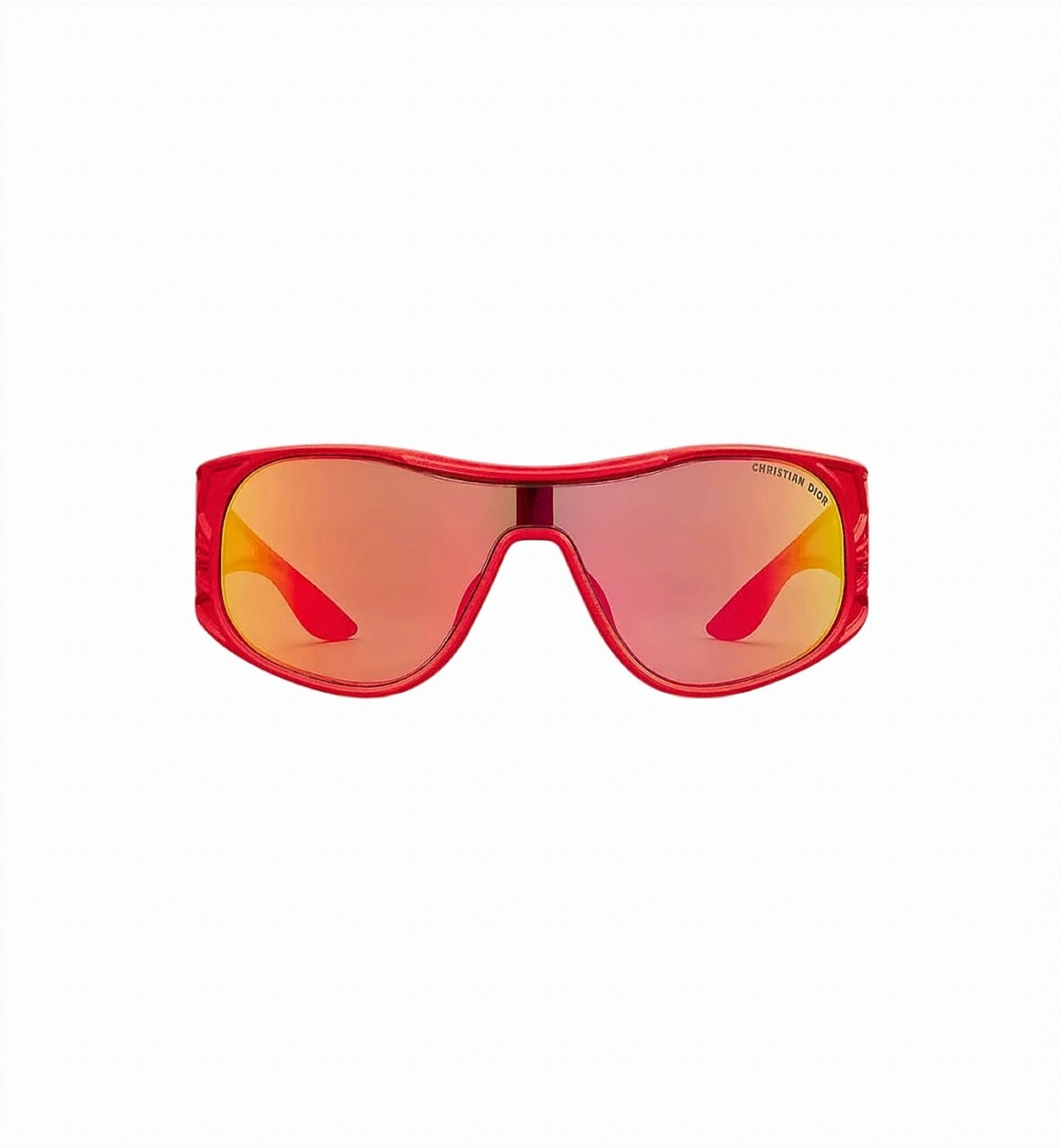 Red Futuristic Mirrored Gradient Lens Sunglasses