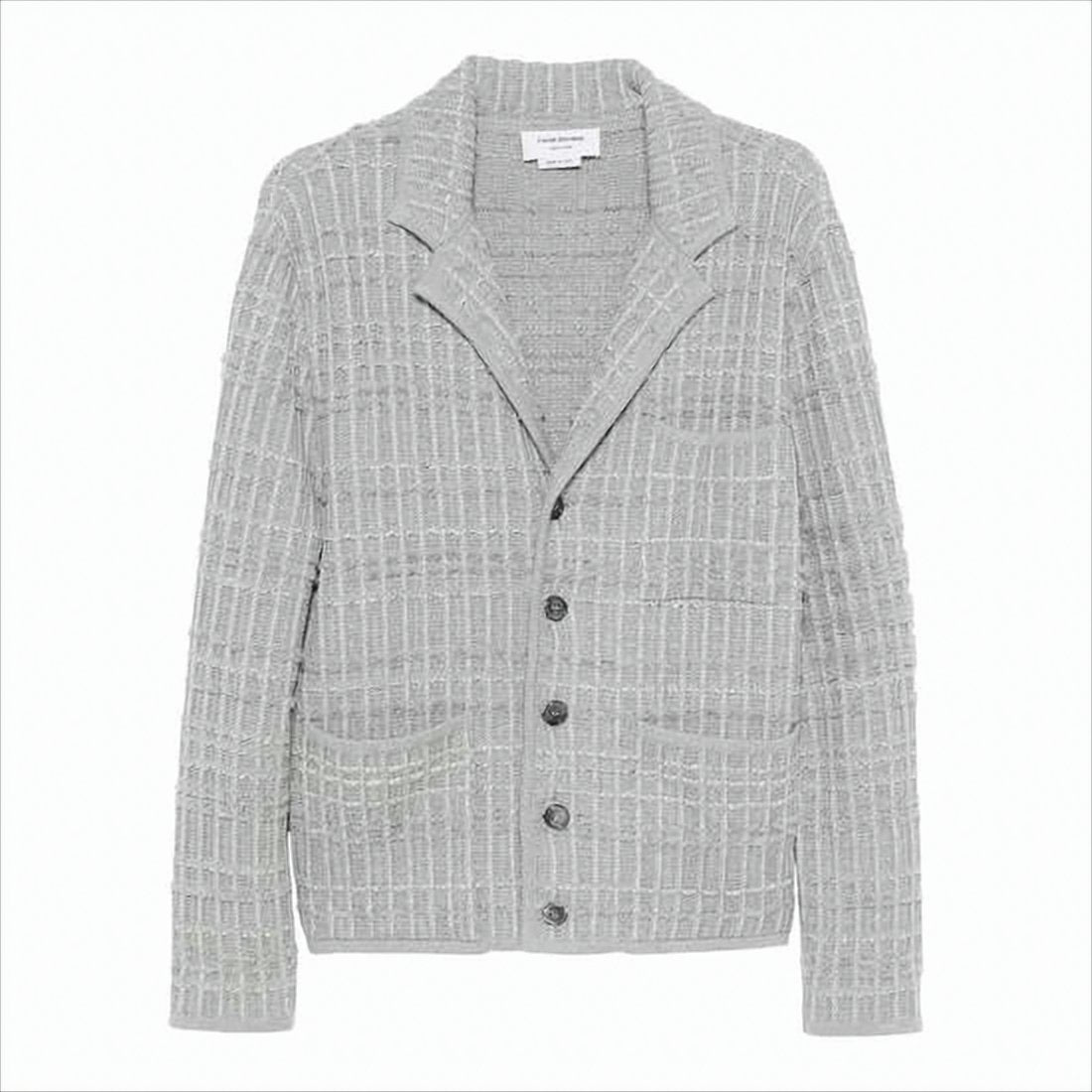 Textured Knit Cardigan with Structured Collar