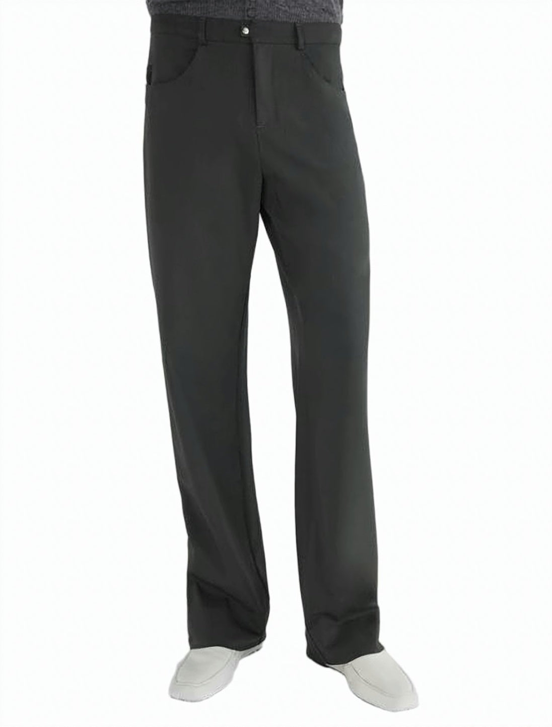 Straight-Leg Tailored Pants with Button Closure