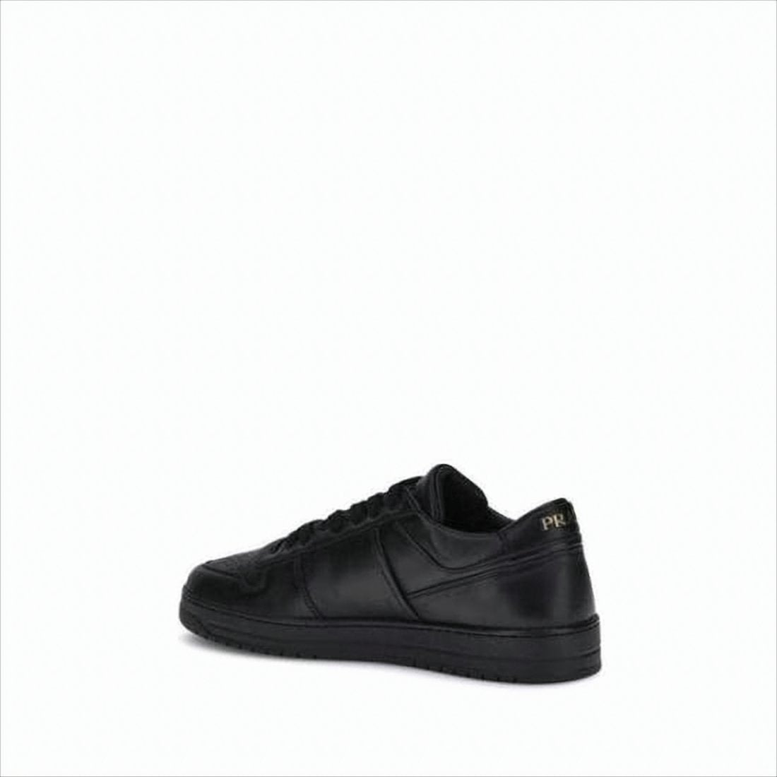 Bold Black Leather Low-Top Sneakers