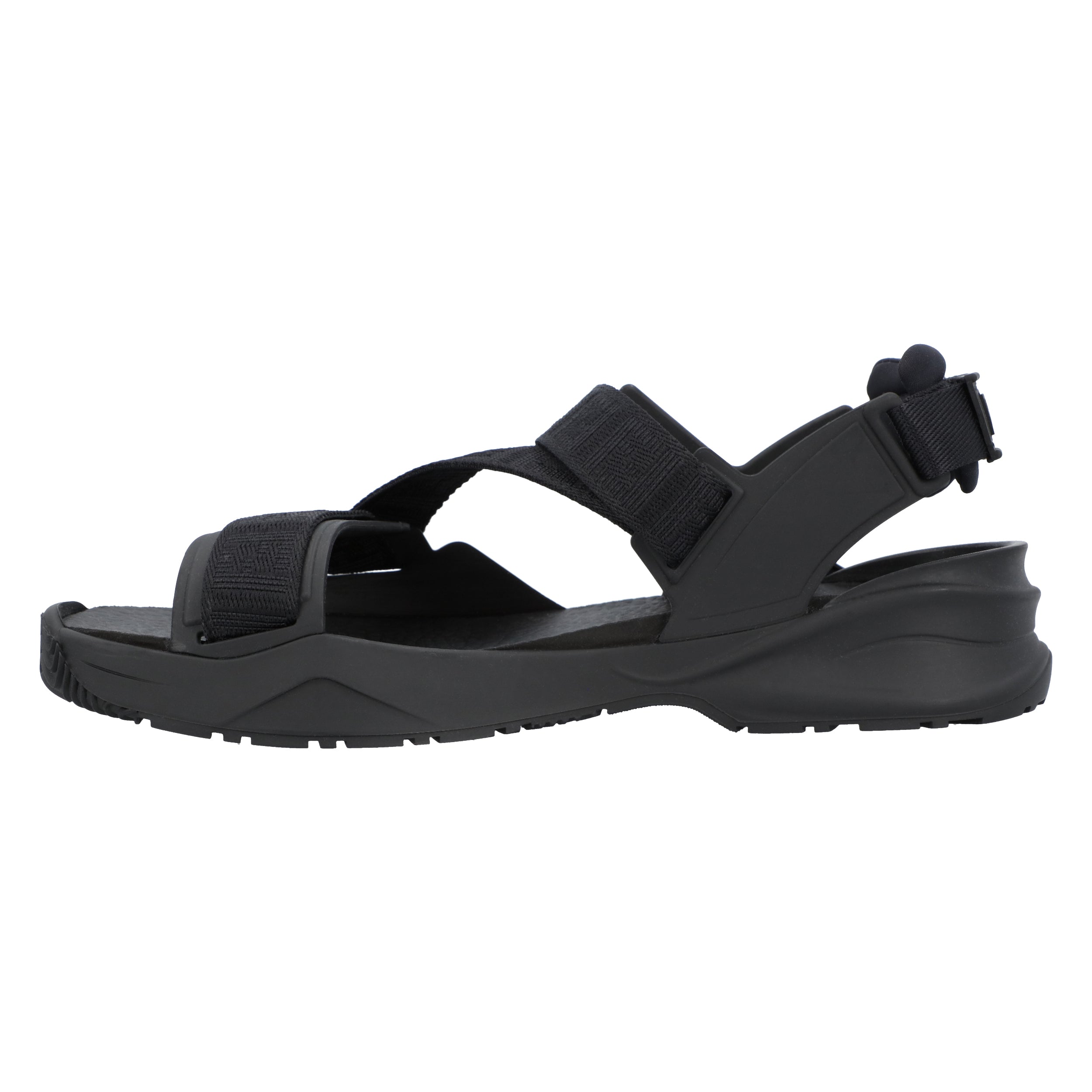Black Rubber Sandals With Adjustable Straps