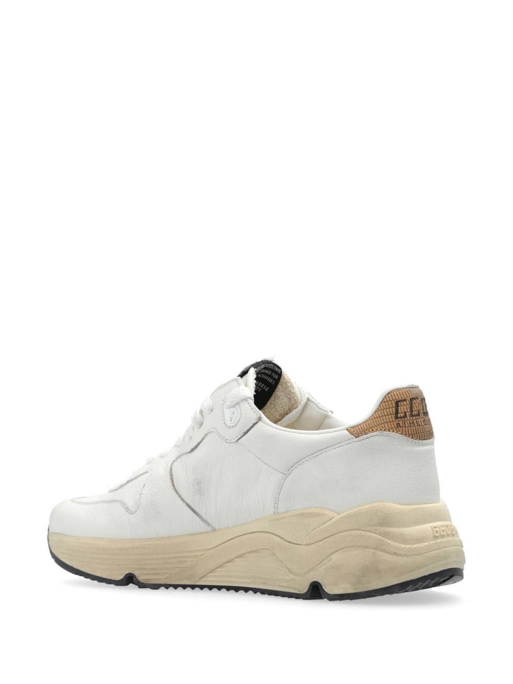 Distressed White Leather Sneakers