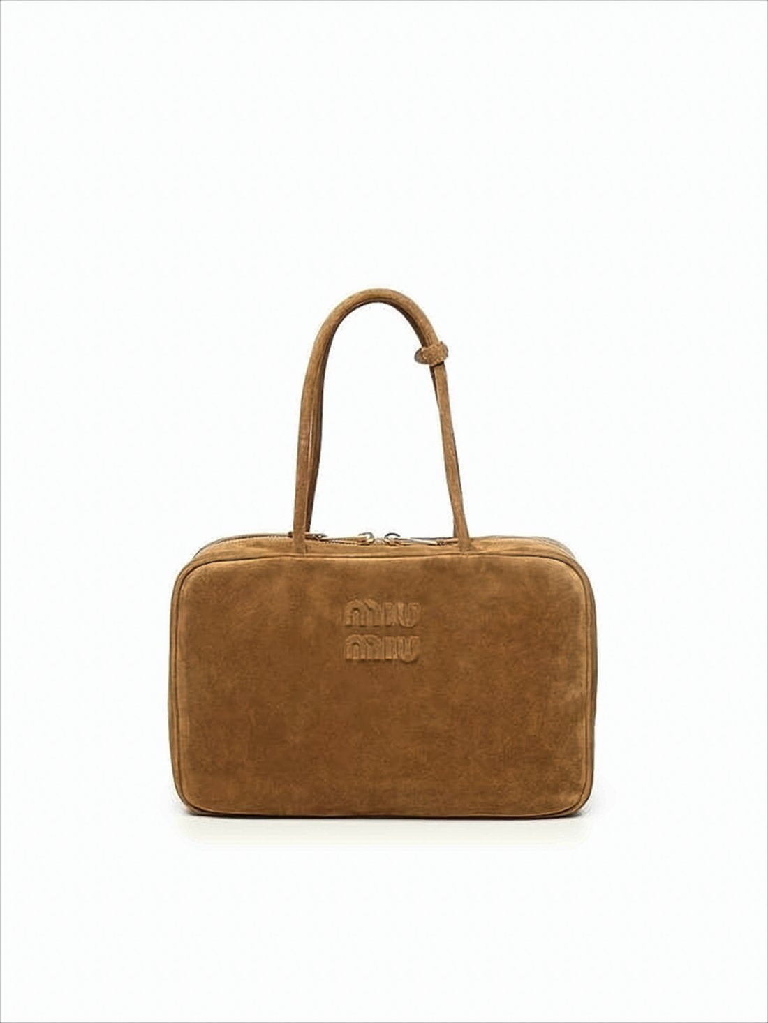 Rectangular Brown Suede Calf Leather Tote